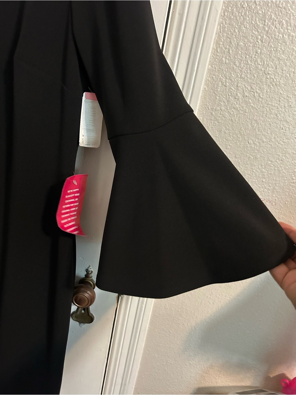 Calvin Klein Black Bell-Sleeve Midi Sheath Dress - Picture 5 of 5